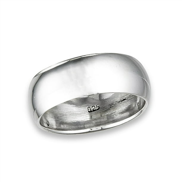 925 Sterling Silver 8mm Wedding Band Ring 